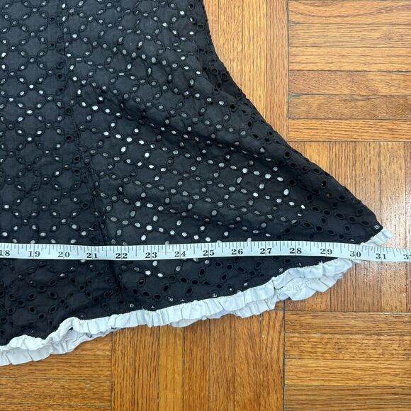 Rene Pontier NY Paris black midi flare skirt Boho Style Vintage Sz 8 - Picture 8 of 11